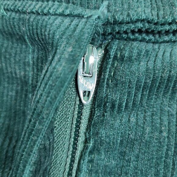 Vtg 70s Womens Sears JR. Bazaar Corduroy Bell Bottom Flare Green Pants Sz 26x31 - Picture 5 of 13